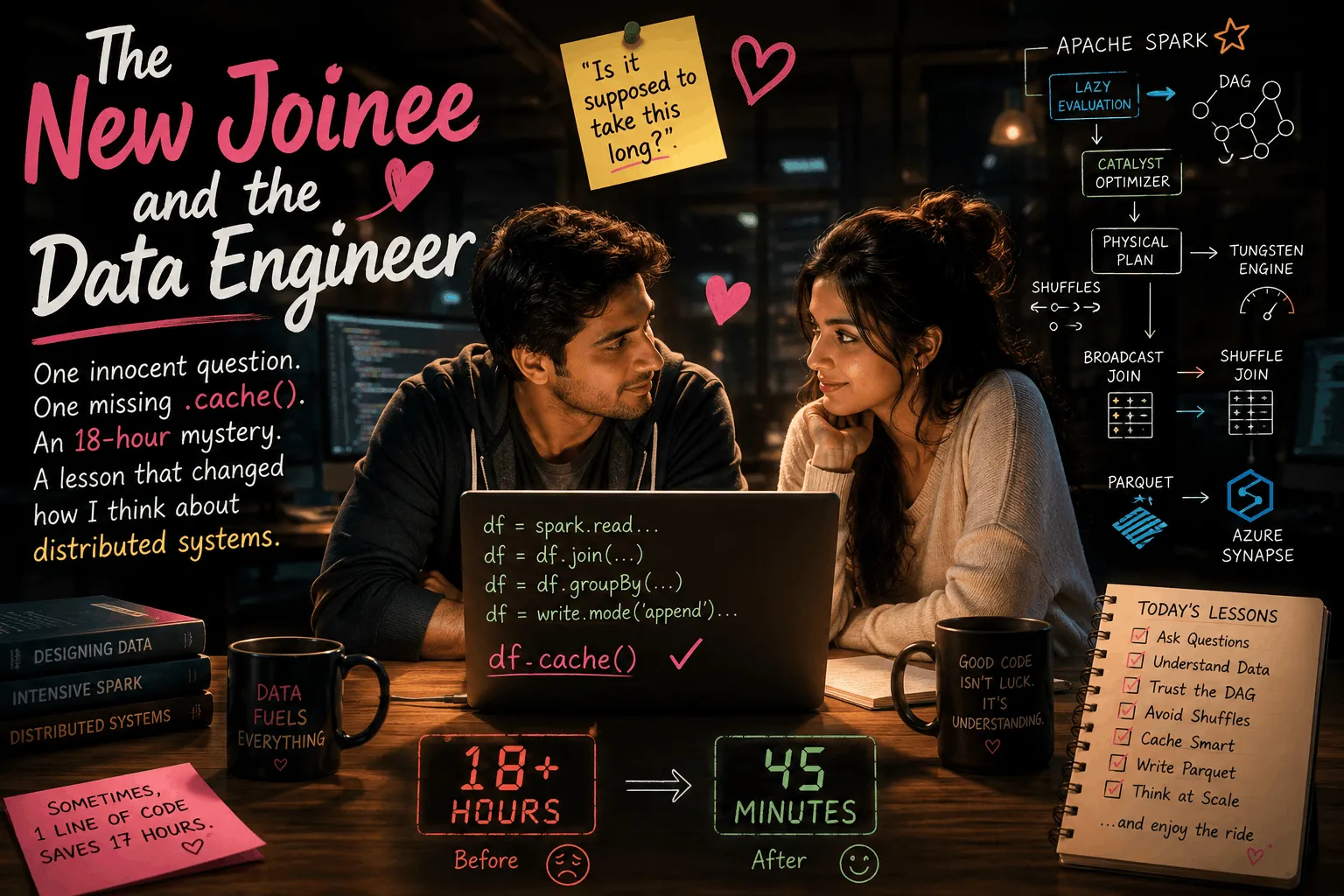Apache Spark data engineering pipeline illustration